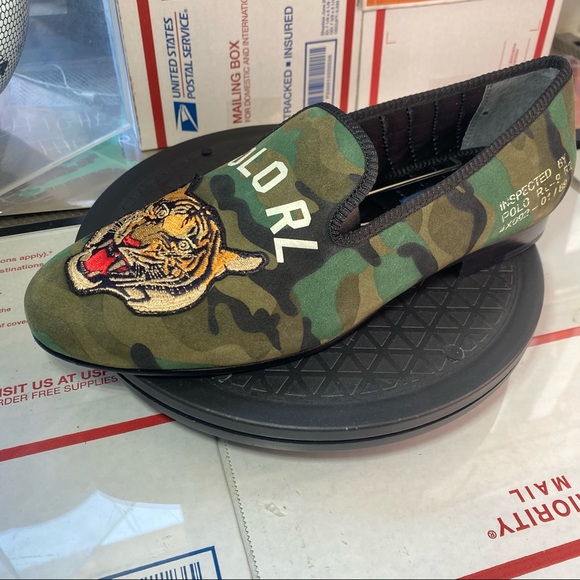 🆕 Polo Ralph Lauren	Paxton Camo Suede Slipper - Picture 12 of 12